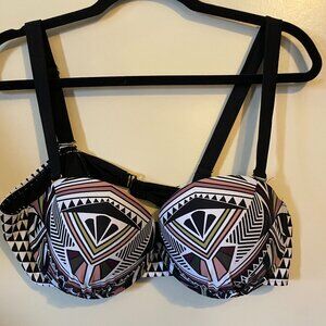 Swimsuits For All Geometric Bikini - Black and Pink